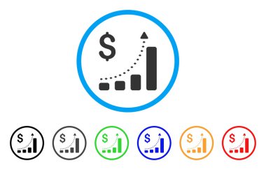 İş Bar grafik olumlu Trend yuvarlak simgesini