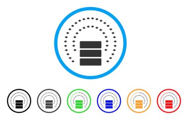 Veritabanı küre kalkan yuvarlak simgesi