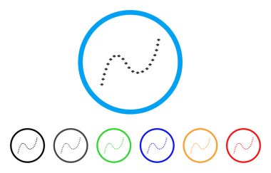 Noktalı eğri yuvarlak simge