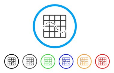 Noktalı işlevi grafik yuvarlak simgesini