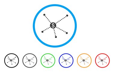 Noktalı finansal bağlantılar yuvarlak simge