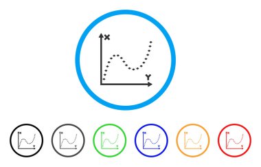Noktalı işlevi grafik yuvarlak simgesi