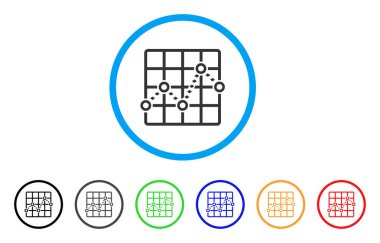 Noktalı çizgi kılavuz arsa yuvarlak simge