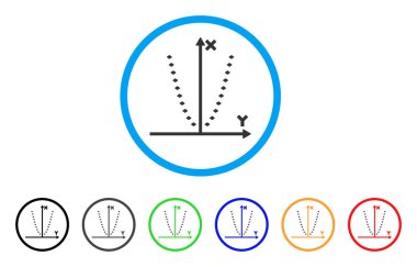 Noktalı parabol arsa yuvarlak simge