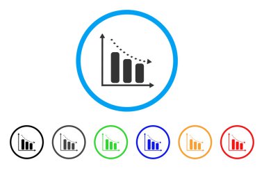 Noktalı negatif eğilim yuvarlak simge