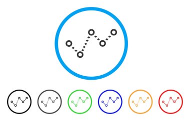 Noktalı eğilim yuvarlak simge