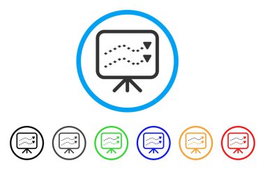 Noktalı eğilimleri yuvarlak simge kurulu