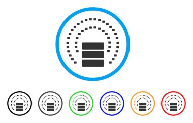 Veritabanı küre kalkan yuvarlak simgesi