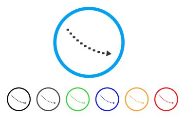 Noktalı düşüş trendi yuvarlak simge