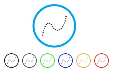 Noktalı eğri yuvarlak simge