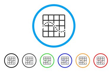Noktalı işlevi grafik yuvarlak simgesini