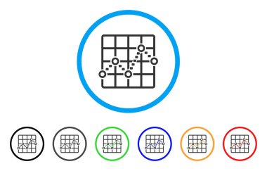 Noktalı çizgi kılavuz arsa yuvarlak simge