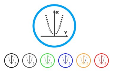 Noktalı parabol arsa yuvarlak simge