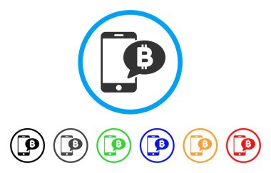Telefon Bitcoin Sms simgesi yuvarlak