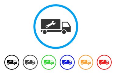 Hizmet araba yuvarlak simge