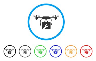 Hizmet dron yuvarlak simge