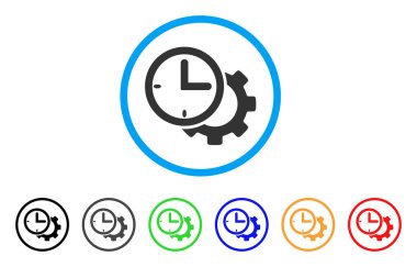 Zaman kurulum dişli yuvarlak simge