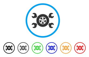 Lastik hizmet anahtarı yuvarlak simge