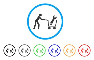 Alışveriş araçlar simgesi yuvarlak