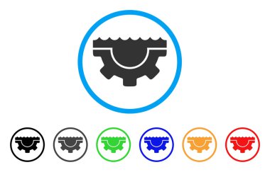 Su Servisi dişli yuvarlak simgesini