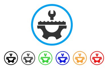 Su Servisi dişli yuvarlak simgesini