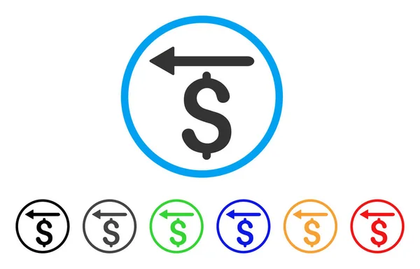 Icono redondeado de devolución de dinero — Vector de stock