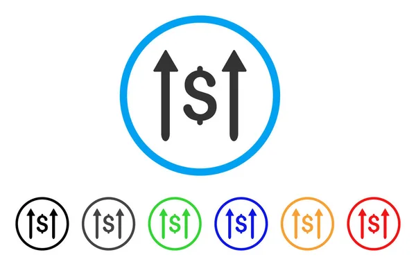 Poslat peníze zaokrouhlené ikonu — Stockový vektor