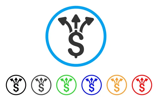 Compartir dinero redondeado icono — Vector de stock