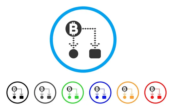 Bitcoin nakit akışı şeması simgesi yuvarlak — Stok Vektör