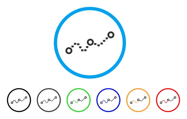 Diagramme pointillé Icône arrondie — Image vectorielle