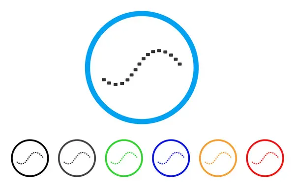 Ligne de fonction pointillée Icône arrondie — Image vectorielle