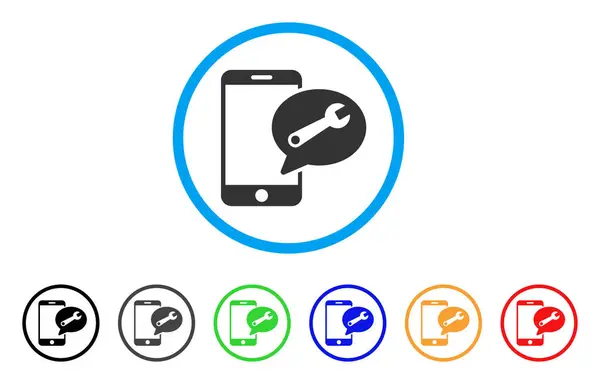 Servicio telefónico SMS Icono redondeado — Vector de stock