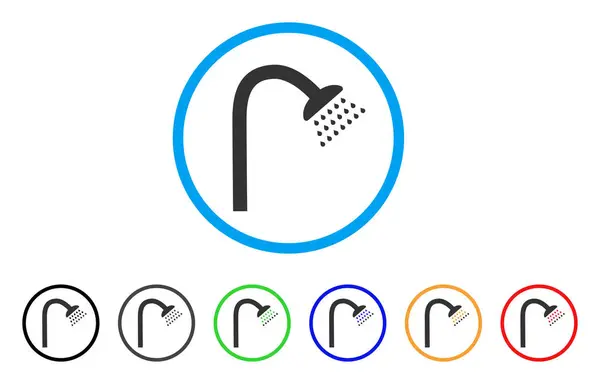샤워 둥근된 아이콘 — 스톡 벡터