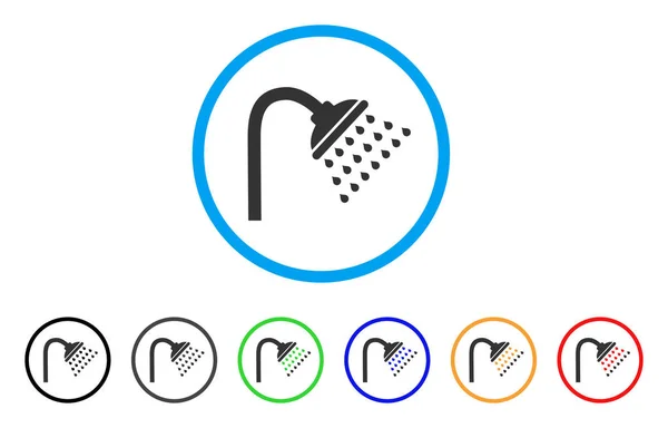 Zuhany lekerekített ikon — Stock Vector