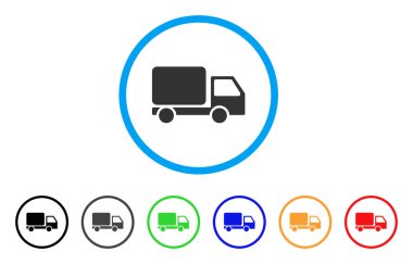 Teslimat kamyonu yuvarlak simge