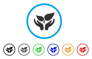 Eco başlangıç bakım yuvarlak simge eller