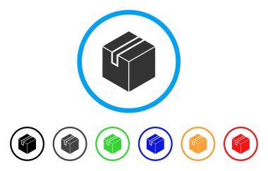 Ürün paket kutu yuvarlak simgesi