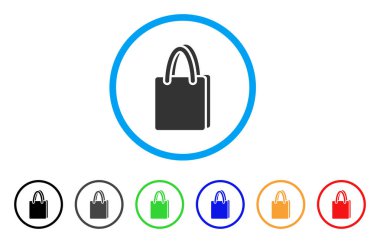 Alışveriş çantası yuvarlak simge