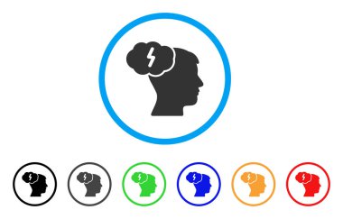 Beyin fırtınası yuvarlak simge