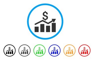 Satış yuvarlak simge grafik