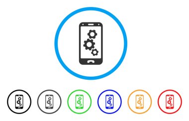 Akıllı telefon ayarları Gears yuvarlak simgesi