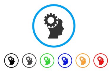 Dişli düşünme yuvarlak simge