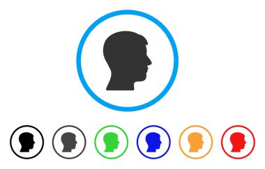 Adam baş profil simgesi yuvarlak