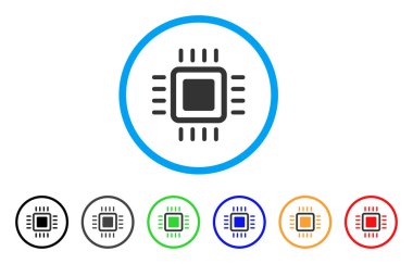 İşlemci yuvarlak simge