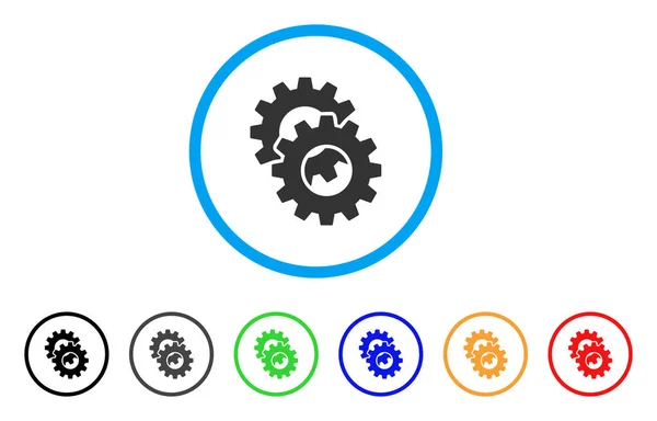 Icono redondeado de engranajes — Archivo Imágenes Vectoriales
