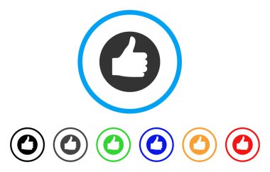 Başparmak yukarı yuvarlak simgesi