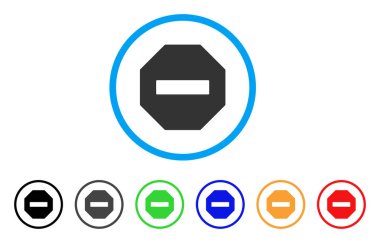 Yasak Octagon yuvarlak simge