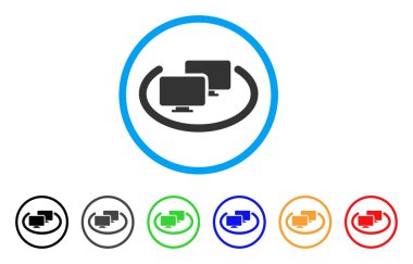 İntranet bilgisayarları yuvarlak simgesini