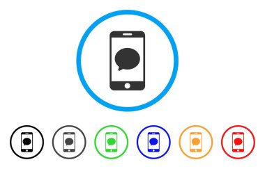 Akıllı telefon sohbet iletisi simgesi yuvarlak