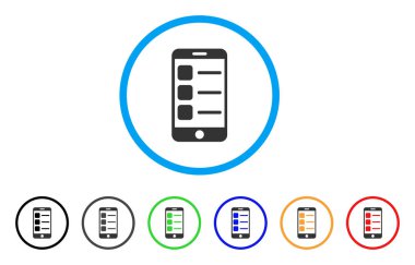 Akıllı telefon listesi simgesini yuvarlak